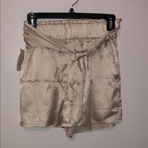 Something navy ivory silk polka dot shorts